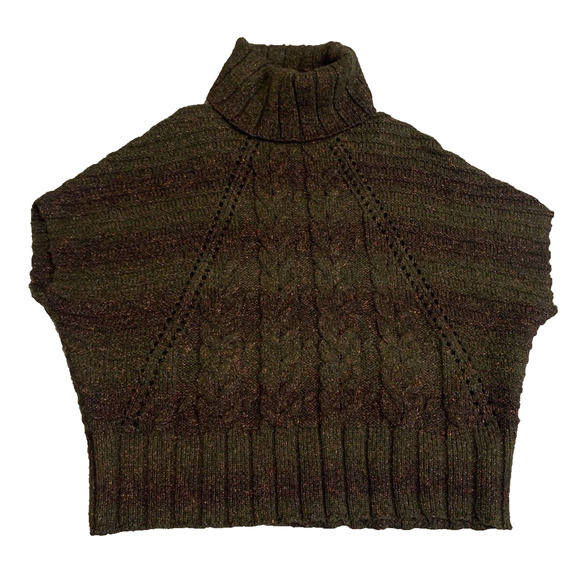 Coldwater Creek Sweater Womens XS/S Short Sleeve Cable Knit Pullover Turtleneck - Picture 5 of 11